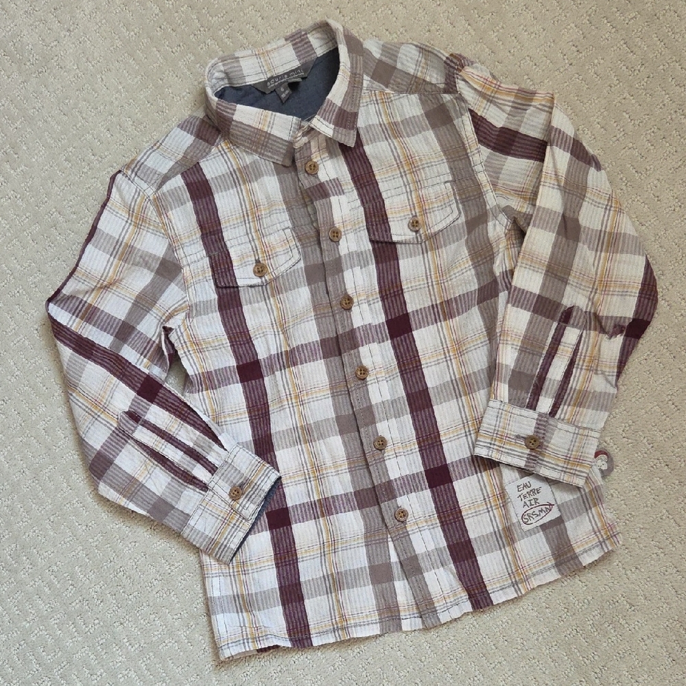 Souris Mini Plaid Button-Up Shirt